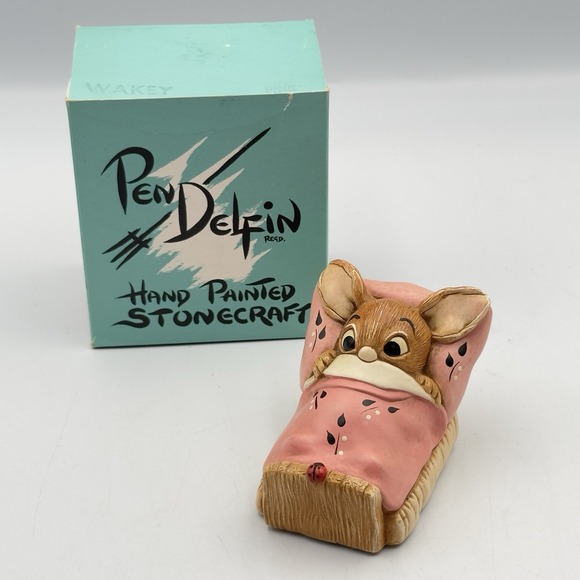 Pendelfin Other - Vintage Pendelfin Wakey Easter Rabbit Bunny Bed Lady Bug Made in Englend Figure